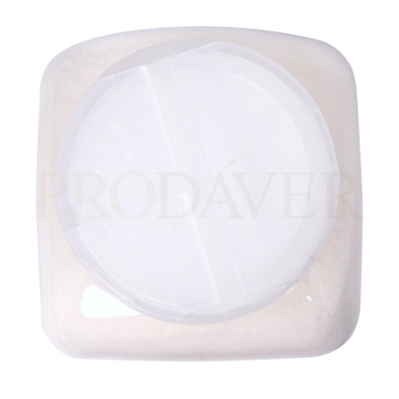 Tampa da embalagem. Packaging lid for the absorbent powder.